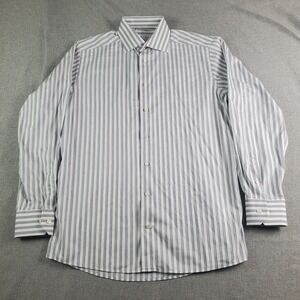 Eton Contemporary Dress Shirt Men 15-3/4 40 Striped Button Up Long Sleeve Cotton